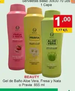 Supermercados Extremadura BEAUTY Gel de Baño Aloe Vera, Fresa y Nata o Pravia oferta