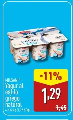 ALDI MILSANI Yogur al estilo griego natural oferta