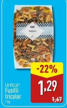 ALDI LA VILLA Fusilli tricolor oferta