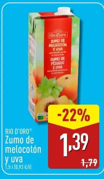 ALDI RIO D'ORO Zumo de melocotón y uva oferta