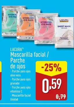 ALDI LACURA Mascarilla facial/ Parche de ojos oferta