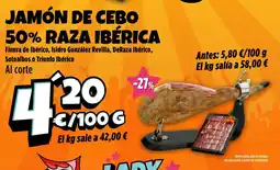 AhorraMas Jamón de cebo 50% raza ibérica oferta