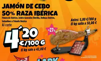 AhorraMas Jamón de cebo 50% raza ibérica oferta