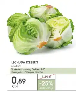 Supermercados Plaza Lechuga iceberg oferta