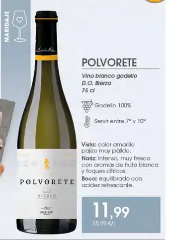 Supermercados Plaza POLVORETE Vino blanco godello D.O. Bierzo oferta