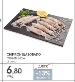 Supermercados Plaza Chipirón elaborado oferta