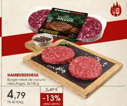 Supermercados Plaza HAMBURDEHESA Burger meat de vacuno raza Angus oferta