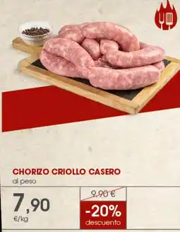 Supermercados Plaza Chorizo criollo casero oferta