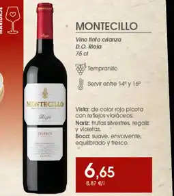 Supermercados Plaza MONTECILLO Vino tinto crianza D.O. Rioja oferta