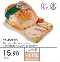 Supermercados Plaza CAMPOFRÍO Pechuga de pavo asado y ahumado oferta