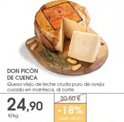 Supermercados Plaza DON PICÓN DE CUENCA Queso viejo de leche cruda puro de oveja curado en manteca, al corte oferta
