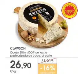 Supermercados Plaza CLAWSON Queso Stilton DOP de leche pasteurizada de vaca oferta