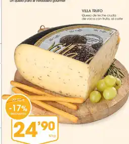 Supermercados Plaza VILLA TRUFO Queso de leche cruda de vaca con trufa oferta