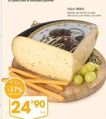 Supermercados Plaza VILLA TRUFO Queso de leche cruda de vaca con trufa oferta