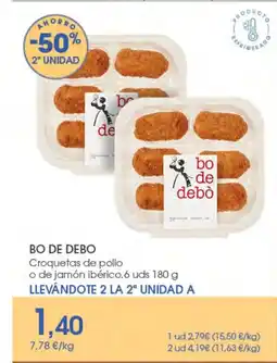 Supermercados Plaza BO DE DEBO Croquetas de pollo o de jamón ibérico oferta