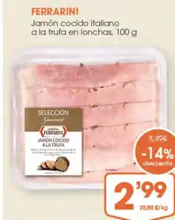 Supermercados Plaza FERRARINI Jamón cocido italiano a la trufa en lonchas oferta