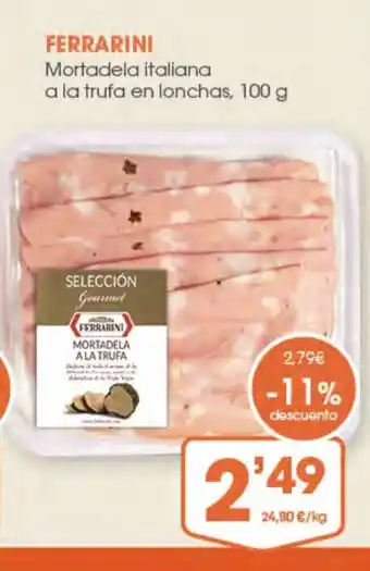 Supermercados Plaza FERRARINI Mortadela italiana a la trufa en lonchas oferta