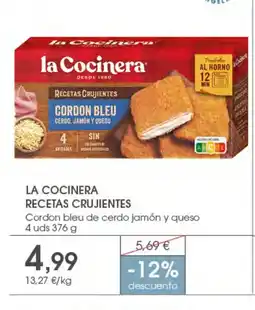 Supermercados Plaza LA COCINERA Cordon bleu de cerdo jamón y queso oferta