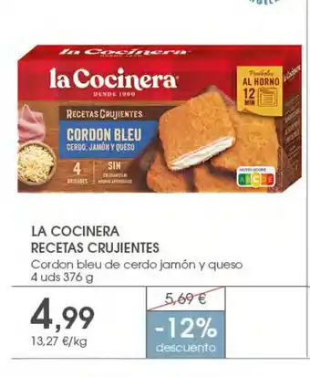 Supermercados Plaza LA COCINERA Cordon bleu de cerdo jamón y queso oferta