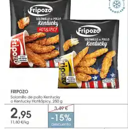 Supermercados Plaza FRIPOZO Solomillo de pollo Kentucky o Kentucky Hot&Spicy oferta