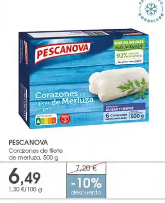 Supermercados Plaza PESCANOVA Corazones de Filetes de Merluza sin piel oferta