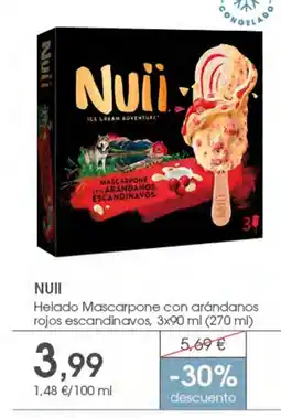 Supermercados Plaza NUII Helado Mascarpone con arándanos rojos escandinavos oferta