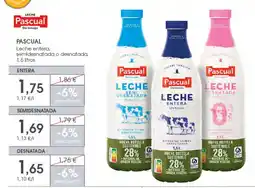 Supermercados Plaza PASCUAL Leche entera semidesnatada o desnatada oferta