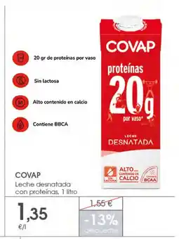 Supermercados Plaza COVAP Leche desnatada con proteínas, oferta