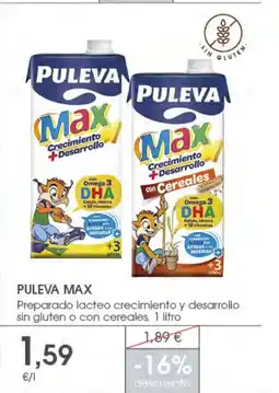Supermercados Plaza PULEVA MAX Preparado lacteo crecimiento y desarrollo sin gluten o con cereales oferta
