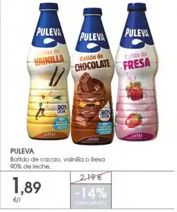 Supermercados Plaza PULEVA Batido de cacao, vainilla o fresa 90% de leche oferta