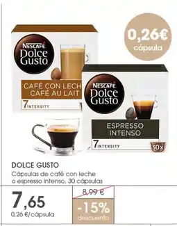 Supermercados Plaza DOLCE GUSTO Cápsulas de café con leche o espresso intenso, 30 cápsulas oferta
