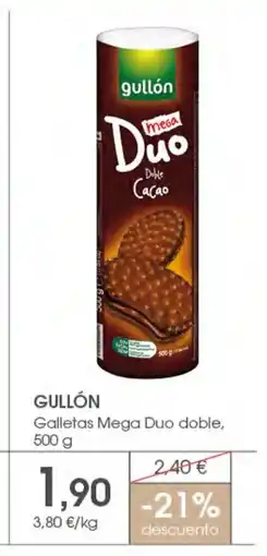 Supermercados Plaza GULLÓN Galletas Mega Duo doble oferta