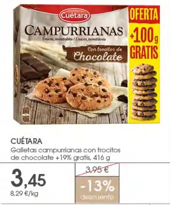 Supermercados Plaza CUÉTARA Galletas campurrianas con trocitos de chocolate oferta