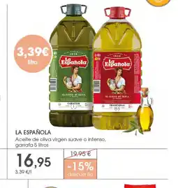 Supermercados Plaza LA ESPAÑOLA Aceite de oliva virgen suave o intenso, garrafa oferta