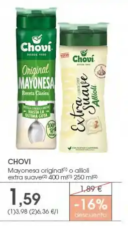 Supermercados Plaza CHOVI Mayonesa original(1) o allioli extra suave oferta