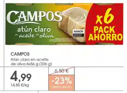 Supermercados Plaza CAMPOS Atún claro en aceite de oliva oferta