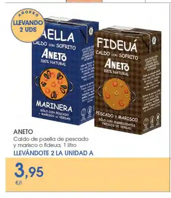 Supermercados Plaza ANETO Caldo de paella de pescado y marisco o fideua oferta