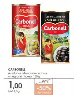 Supermercados Plaza CARBONELL Aceitunas rellenas de anchoa oferta