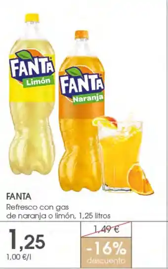 Supermercados Plaza FANTA Refresco con gas de naranja o limón oferta