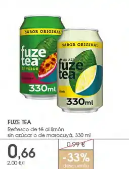 Supermercados Plaza FUZE TEA Refresco de té al limón sin azúcar o de maracuyá oferta