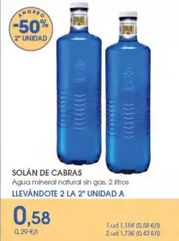 Supermercados Plaza SOLÁN DE CABRAS Agua mineral natural sin gas oferta