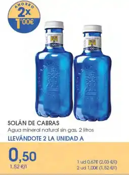 Supermercados Plaza SOLÁN DE CABRAS Agua mineral natural sin gas oferta