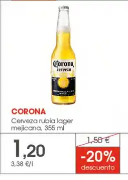 Supermercados Plaza CORONA Cerveza rubia lager mejicana oferta