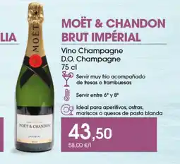 Supermercados Plaza MOËT & CHANDON BRUT IMPÉRIAL Vino Champagne D.O. Champagne oferta