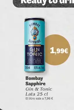 Supermercados Plaza BOMBAY SAPPHIRE Gin & Tonic oferta