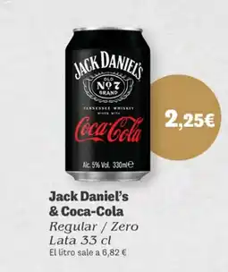 Supermercados Plaza JACK DANIELS & COCA COLA Regular/Zero oferta