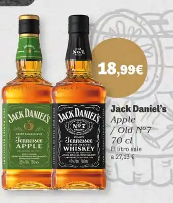 Supermercados Plaza JACK DANIEL'S Apple / Old Nº7 oferta