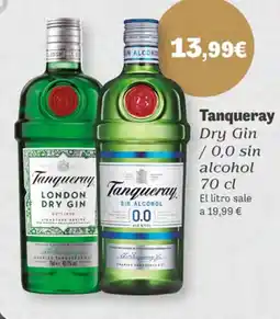 Supermercados Plaza TANQUERAY Dry Gin / 0,0 sin alcohol oferta