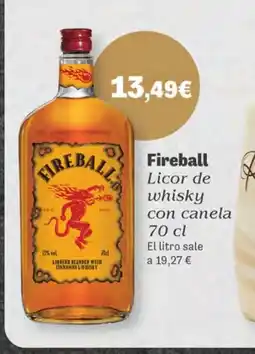 Supermercados Plaza FIREBALL Licor de whisky con canela oferta