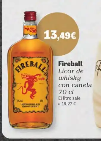 Supermercados Plaza FIREBALL Licor de whisky con canela oferta